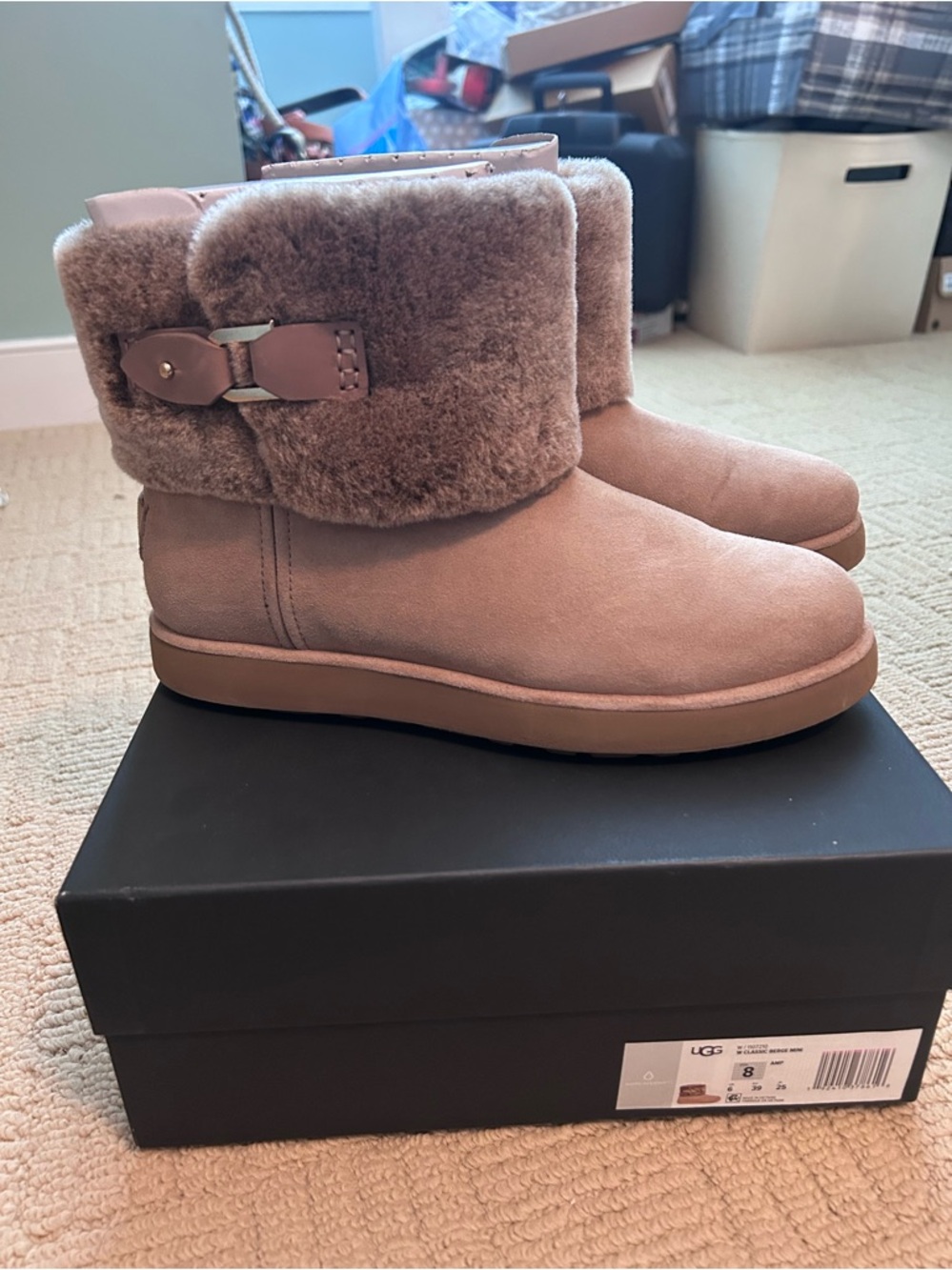 UGG Women's Short Shearling Cuff Boot - Blush